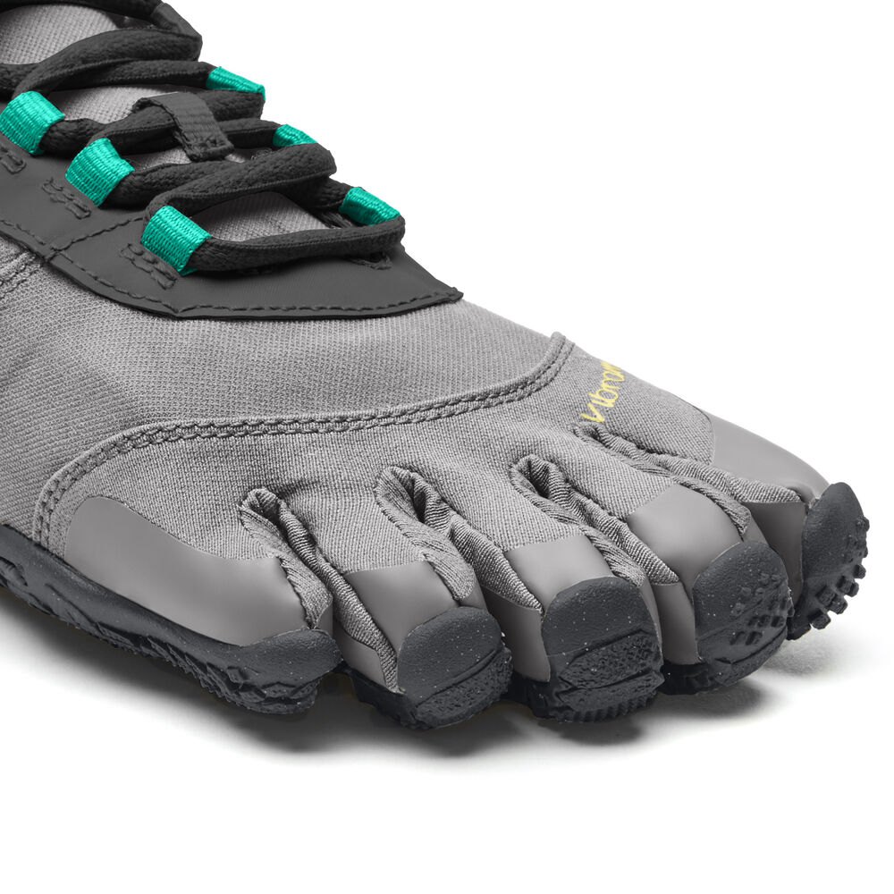 Vibram FiveFingers Dame Løbesko Sort/Grå/Grøn - V-Trek Insulated - 5897JSOQY